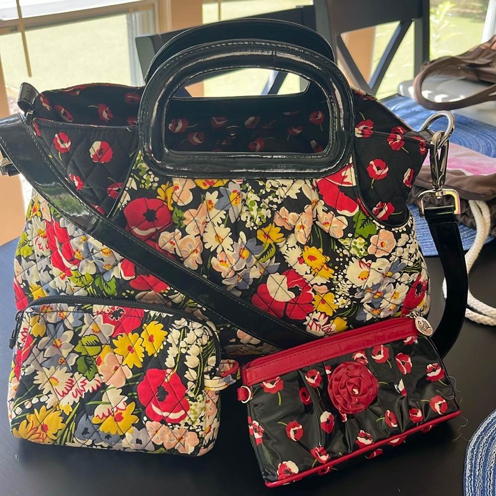 Three matching pcs poppy Vera Bradley